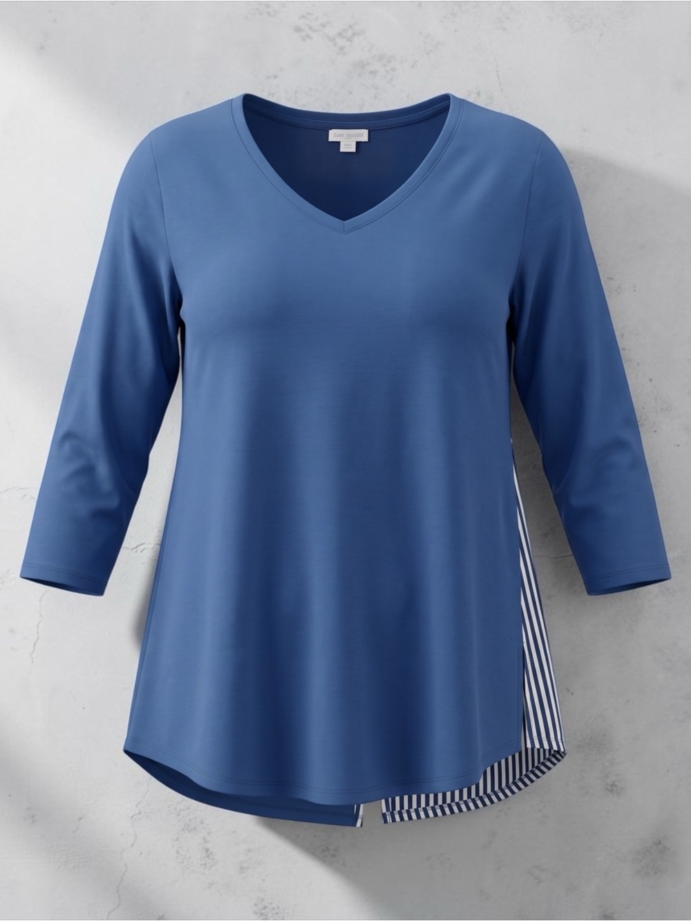 J. Jill Blue | V-Neck 3/4 Sleeve Tunic in Blue | Size Medium